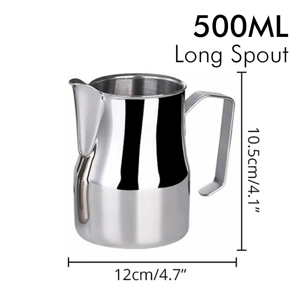 Stainless steel pitcher with long spout, capacity 500ML, dimensions: 12cm x 10.5cm