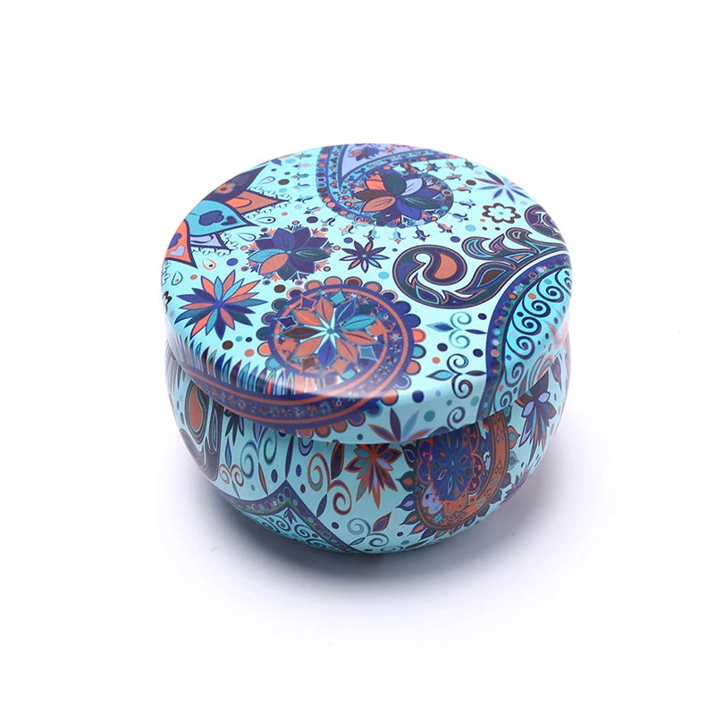 Floral Tin Candle Jar — Refillable Soy Wax Holder