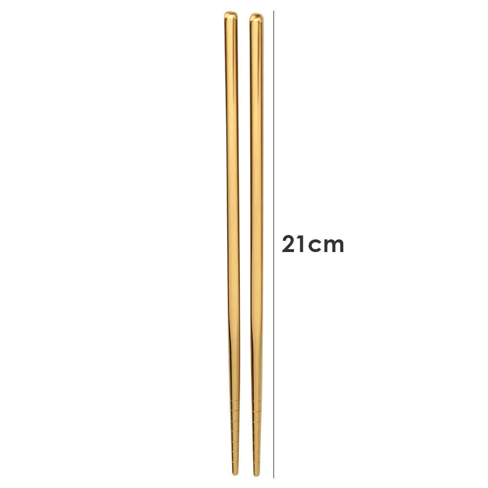 Gold chopsticks with measurement : 21cm