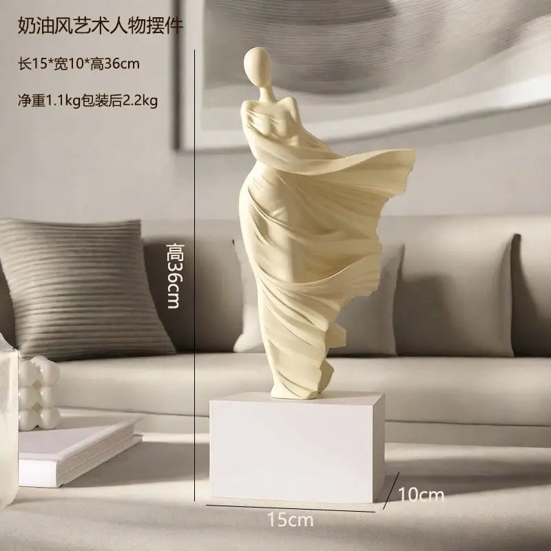 Decorative sculpture on a pedestal with dimensions: Height 36cm, 10cm x 15cm base
