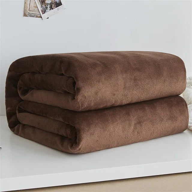 Plush Flannel Throw — Ultra‑Soft Coral Fleece Blanket