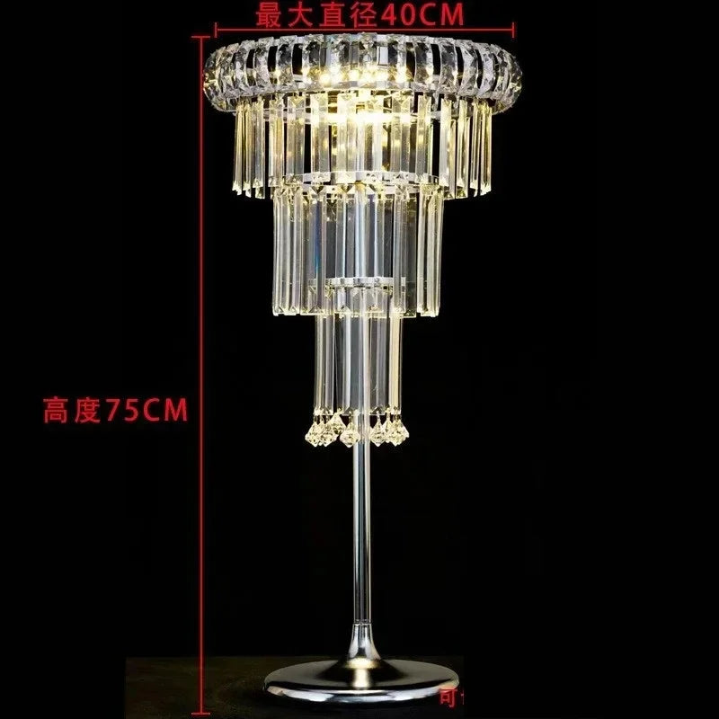 Decorative crystal lamp with measurements: Height 75cm and Diameter 40cm