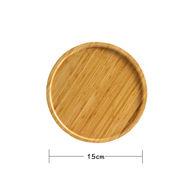 Round wooden tray with dimension: Diameter 15cm