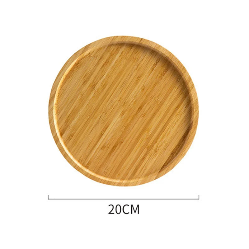 Round wooden tray with dimension: Diameter 20cm
