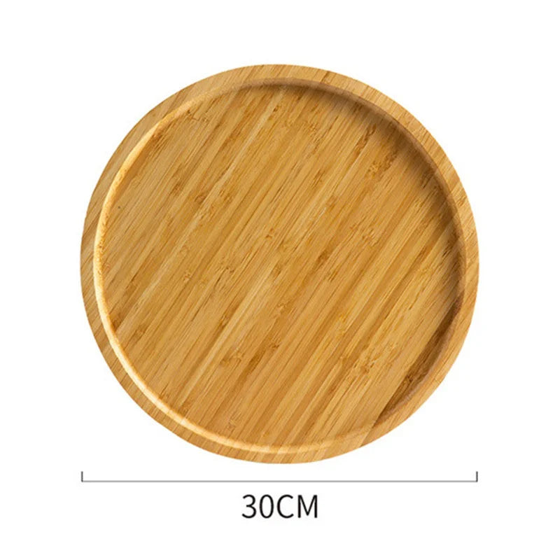 Wooden round tray with dimension: Diameter 30cm 