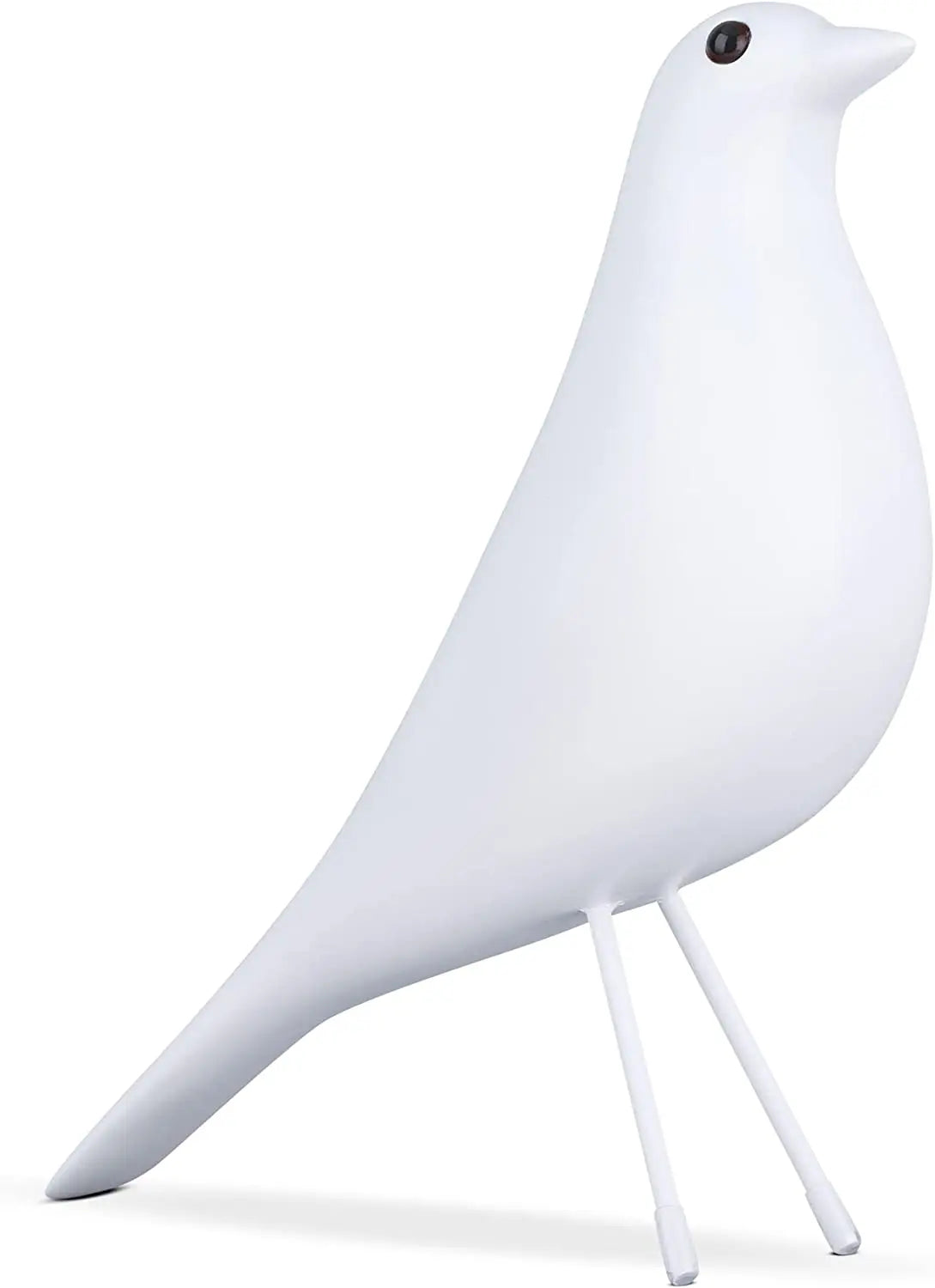 White bird-shaped lamp on a white background