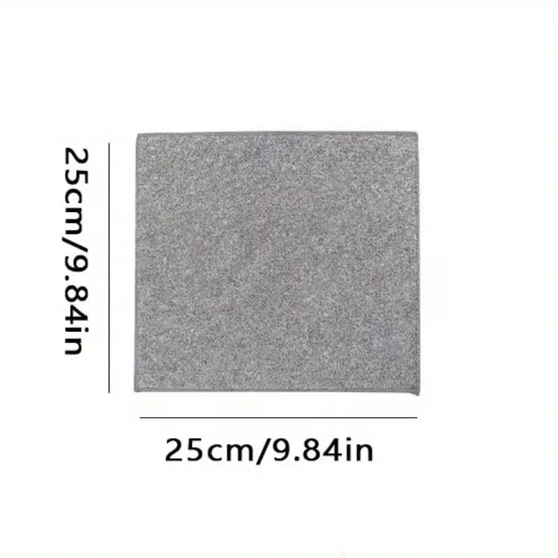 Gray square cloth with dimensions: 25cmx25cm