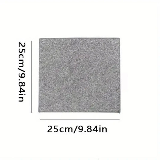 Gray square cloth with dimensions: 25cmx25cm