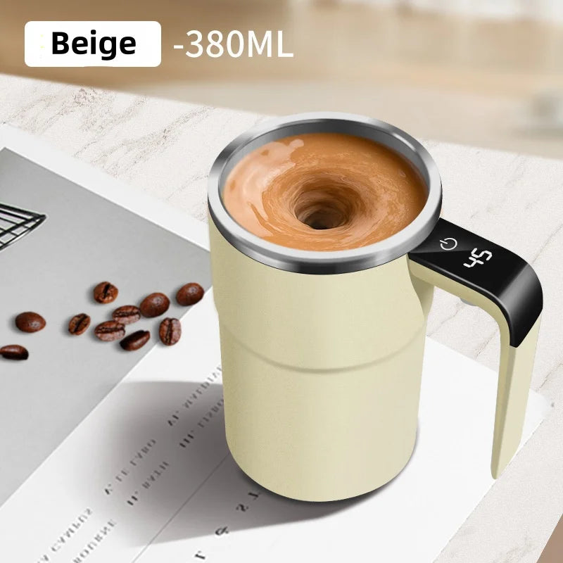 USB‑C Self‑Stirring Mug with Temperature Display — 380 ml
