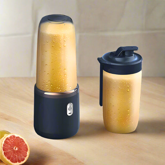 Homefish portable blender with sports cup lid on a dark background