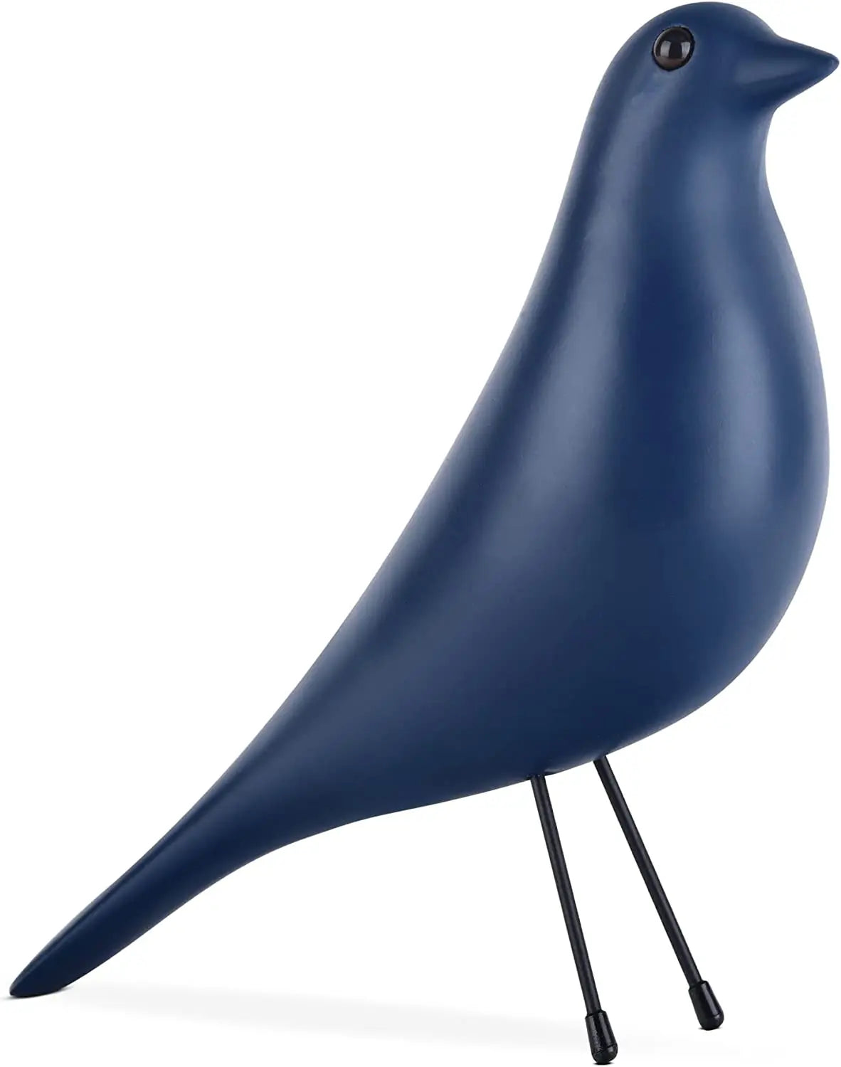 Blue bird-shaped sculpture on a white background