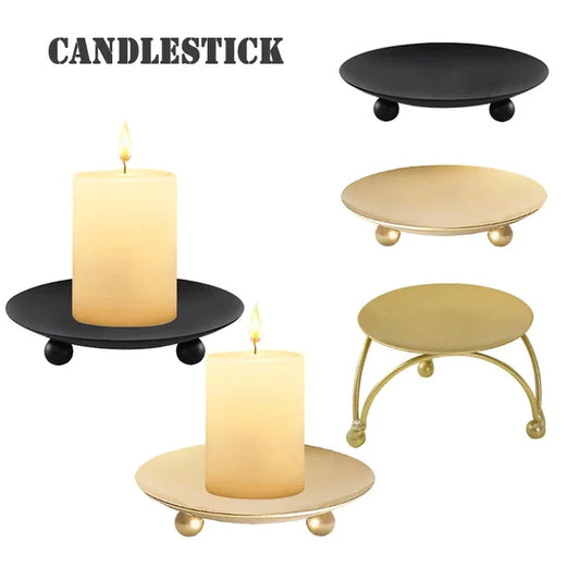 Candlestick holders in black and gold on a white background with 'Candlestick' text.