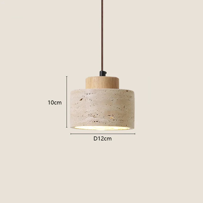 Pendant light with light wood base dimensions: 12cm diameter, 10cm height.