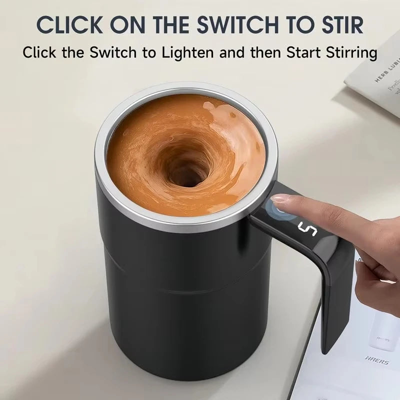 USB‑C Self‑Stirring Mug with Temperature Display — 380 ml
