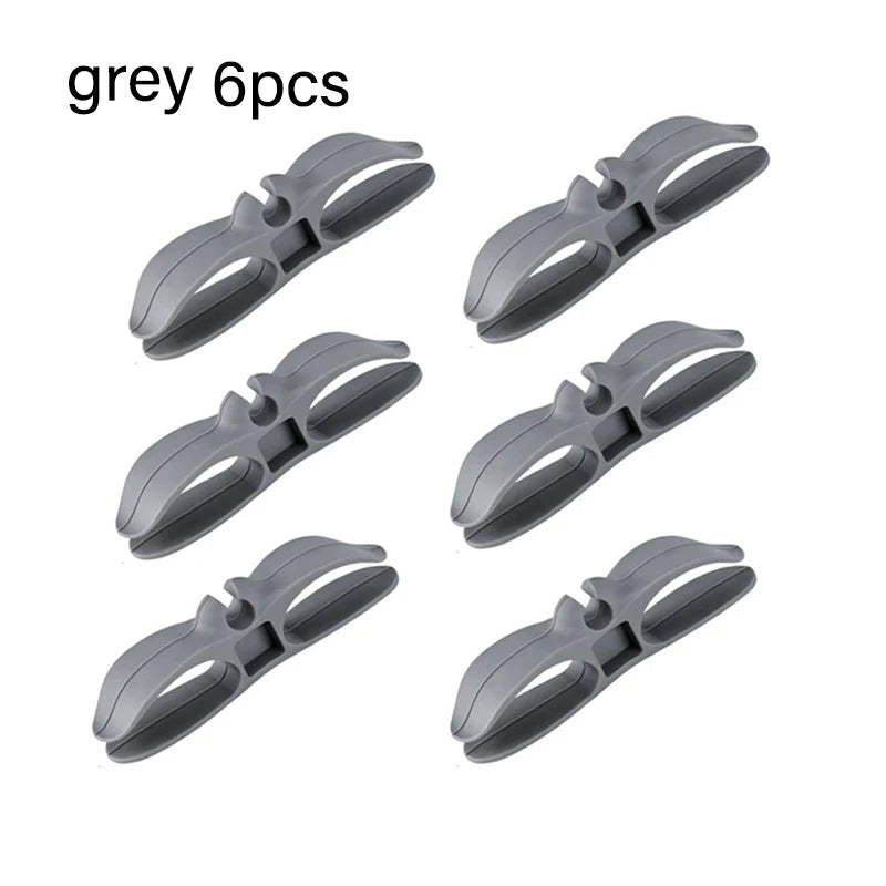 Six gray clips on a white background with text 'grey 6pcs'.