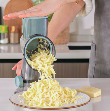 3-in-1 Rotary Grater & Slicer — Stainless Steel Blades | Velya